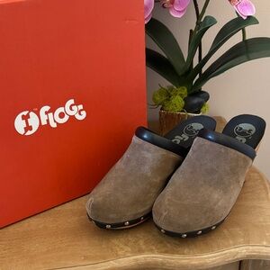 Flog Brown Suede Clogs